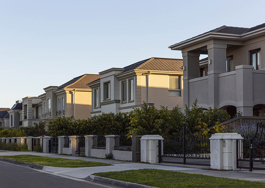 Modern Estates Behind Fences In Suburb